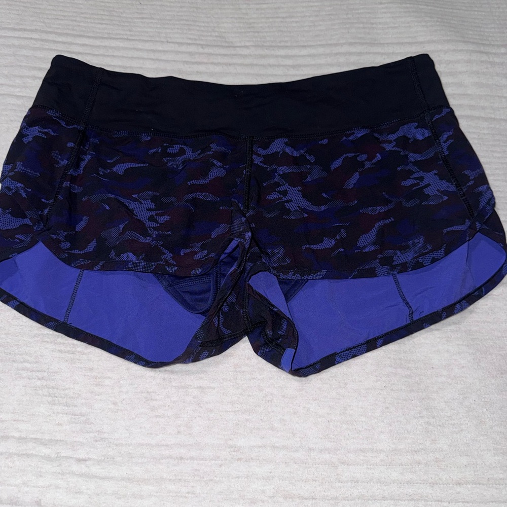 Lululemon Women's Camouflage Shorts - Blue and Black